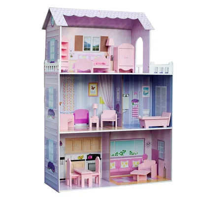 Teamson Kids Dollshouse 3 Story 12 Accessories Dreamland Tiffany Pink Purple