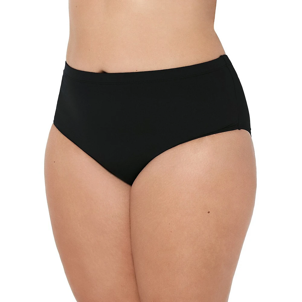 Plus Semi High-Waist Bikini Bottoms