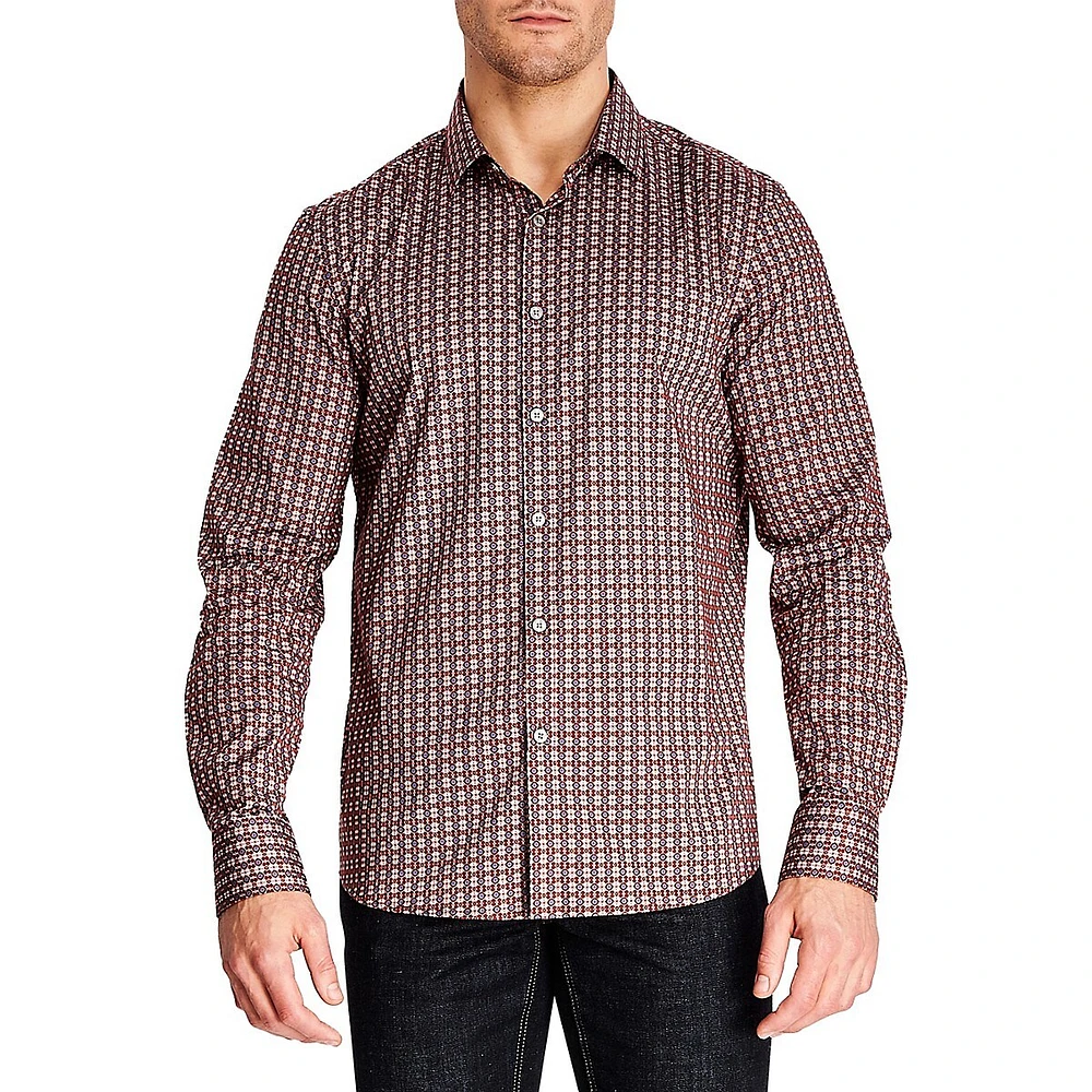 Geo-Print Stretch Shirt