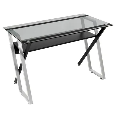 Colorado Desk Black/silver/clear Glass