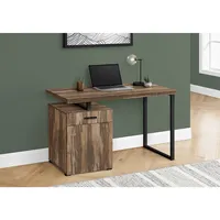 Computer Desk 48" Long Brown Reclaimed Wood-look Left/ Right Facing
