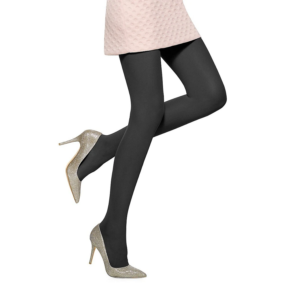 Hue Women's Super Opaque Tights with Control Top, Black, 1 at   Women's Clothing store