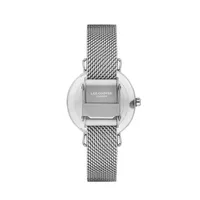 Ladies Lc07247.350 3 Hand Silver Watch With A Silver Mesh Band And A Black Dial