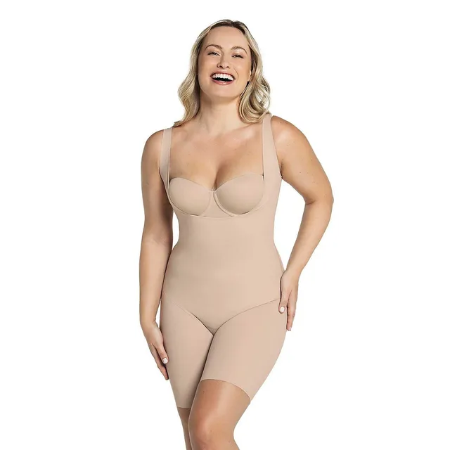 Leonisa Women's Strapless Sculpting Step-in Body Shaper with Short