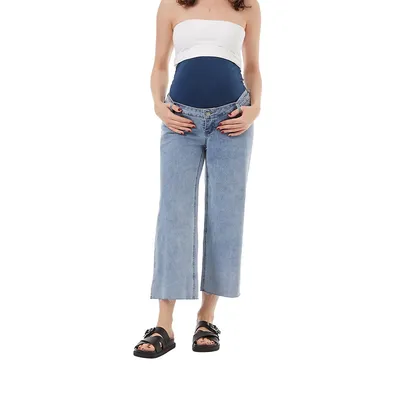 Hayley Maternity Wide Leg Crop Jeans