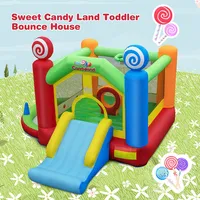 Candy Land Theme Kids Inflatable Bounce Castle With 735w Air Blower Indoor Outdoor