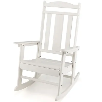 Patio Rocking Chair All-weather Hdpe Rocker High Back Porch