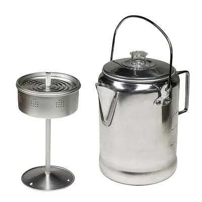 Percolator For Outdoor Use, 6 To 9 Cup Capacity, Made Of Aluminum