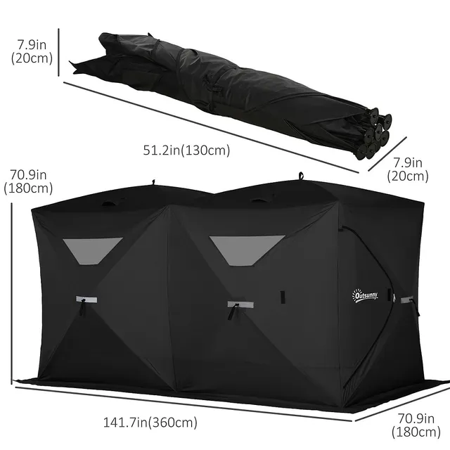 Costway 2-person Portable Pop Up Ice Shelter Fishing Tent Outdoor Fish  Equipment