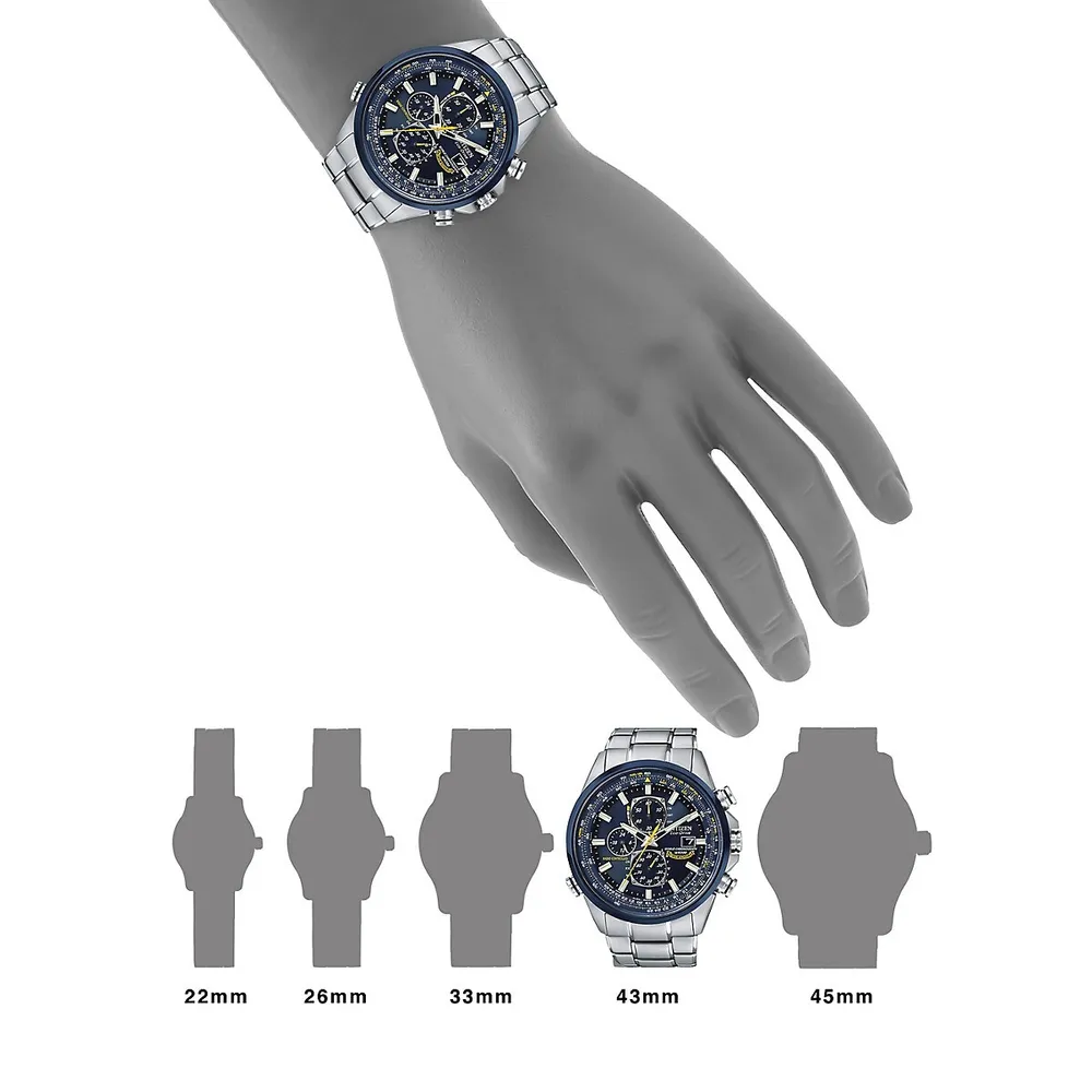 Men's Citizen Eco-Drive Blue Angels World Chronograph A-T Watch AT8020-54L