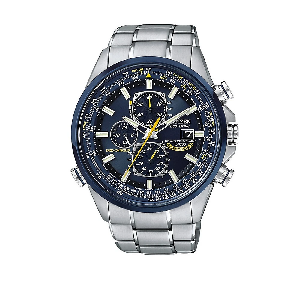 Montre Citizen Eco-Drive Blue Angels World Chronograph A-T pour homme AT8020-54L