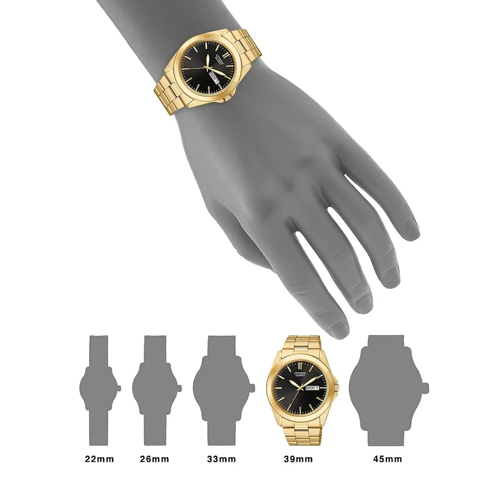 Montre-bracelet analogique dorée de la collection Citizen Quartz