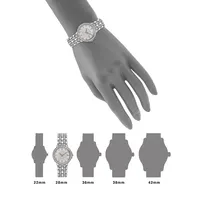 Analog Silhouette Crystal Silvertone Bracelet Watch