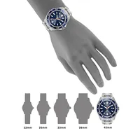 Analog Blue Dial Diver Stainless Steel Bracelet Watch BN019155L