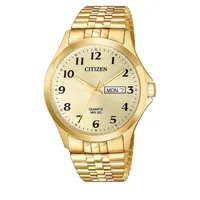 Analog Goldtone Stainless Steel Bracelet Watch