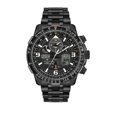 Eco-Drive WR200 Stainless Steel Black Analog Watch