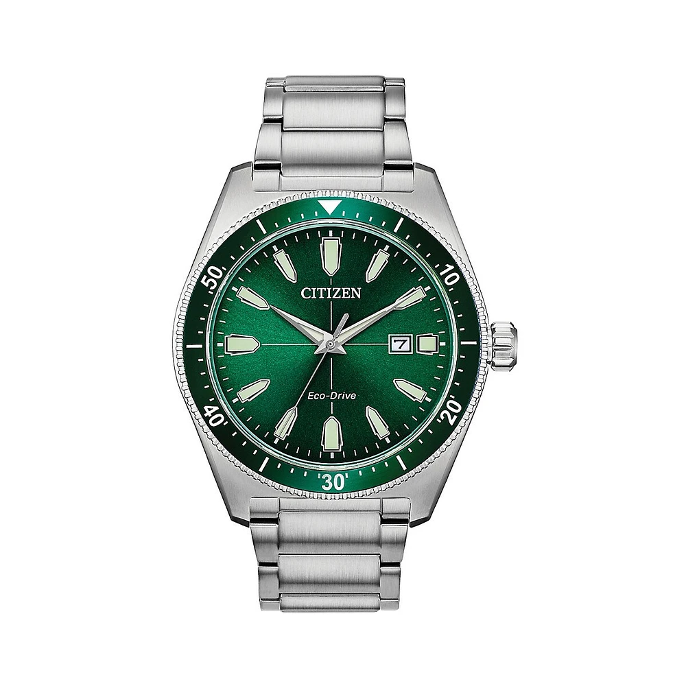 Montre-bracelet Brycen Eco-Drive en acier inoxydable