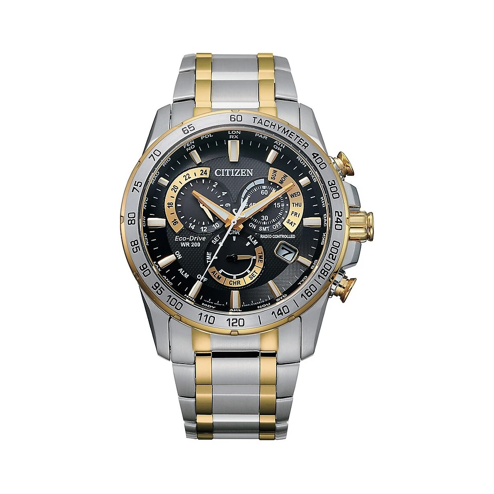 Montre deux tons Eco-Drive Perpetual Chrono A-T