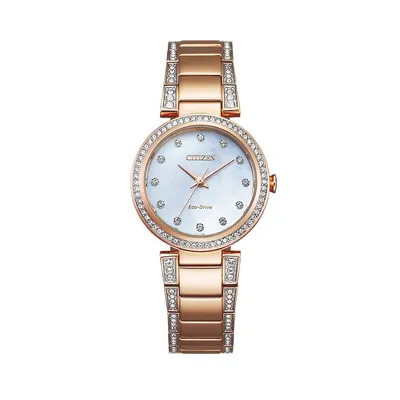 Eco-Drive Crystal Mother-of-Pearl Watch EM0843-51D