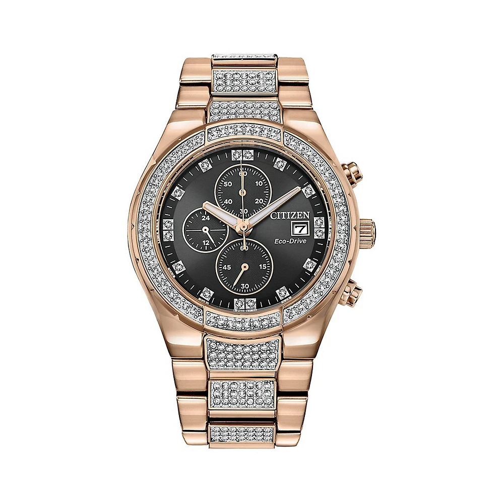 Crystal Eco-Drive Bracelet Watch