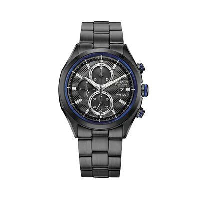 Weekender Eco-Drive Black-Tone Stainless Steel Chronograph Watch CA0438-52E
