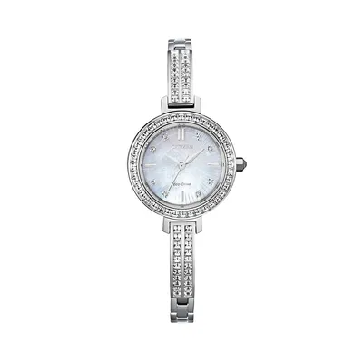 Silhouette Crystal Eco-Drive Stainless Steel Watch EM0860-51D