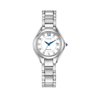 Eco-Drive Stainless Steel Crystal Watch EW2540-83A