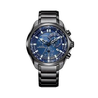 Sport Luxury Stainless Steel Eco-Drive Chronograph Bracelet Watch BL5607-54L