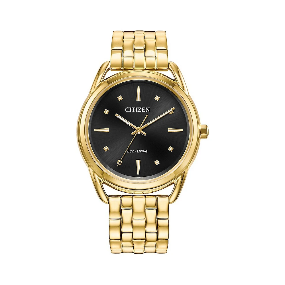 Classic Eco-Drive Goldtone Stainless Steel Bracelet Watch ​FE7092-50E