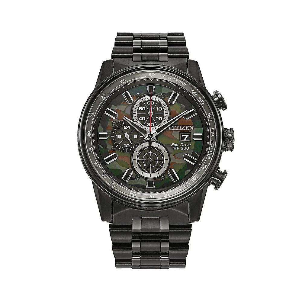 Nighthawk Black Chronograph Watch CA0805-53X