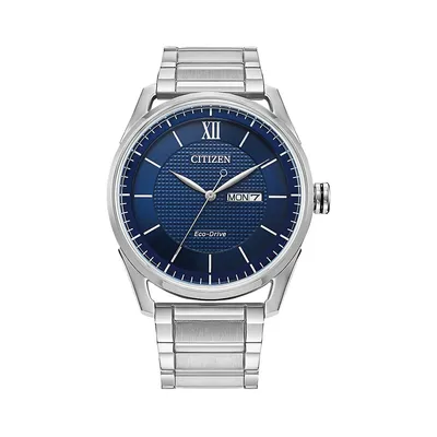 Montre-bracelet en acier inoxydable Eco-Drive Dress Classic AW0081-54L