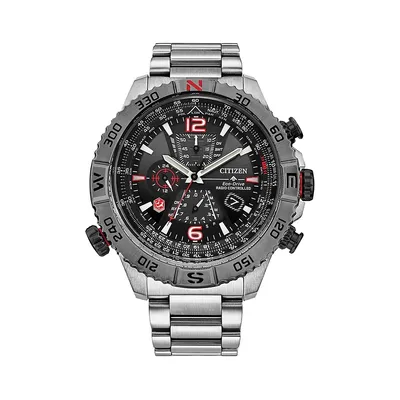 Montre-bracelet chronographe en acier inoxydable Eco-Drive Promaster Snowbirds AT8228-53E