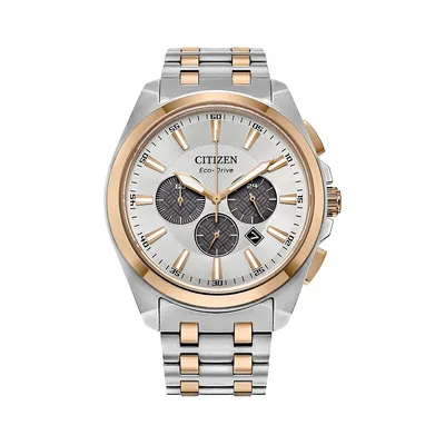 Montre chronographe à bracelet en acier inoxydable deux tons Peyten Eco CA4516-59A