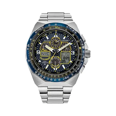 Montre-bracelet chronographe en acier inoxydable Skyhawk Eco JY8128-56L