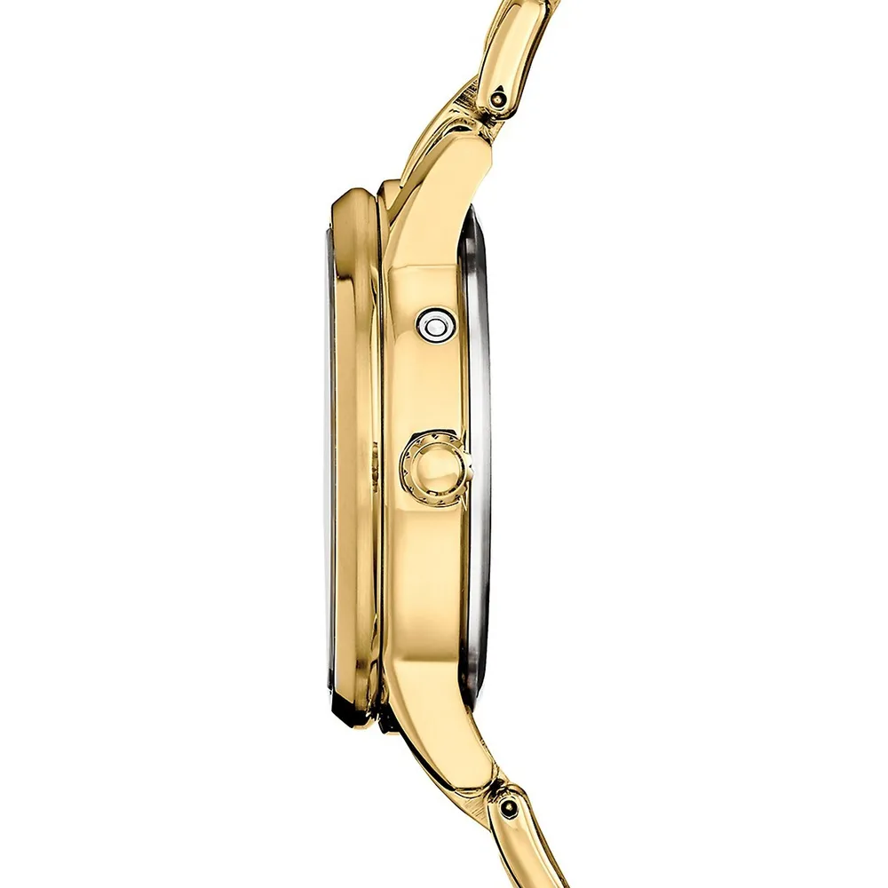 Calendrier Goldtone Stainless Steel & 0.09 CT. T.W. Diamond Bracelet Watch FD0002-57D