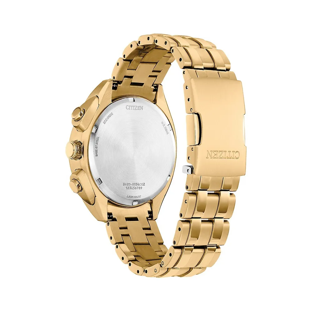 Sport Carson Goldtone Stainless Steel Chronograph Bracelet Watch CA4542-59X