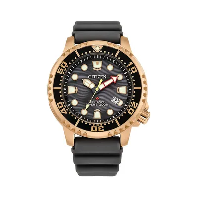 Promaster Dive Goldtone Stainless Steel & Polyurethane Strap Eco-Drive Watch BN0163-00H