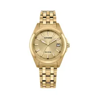 Peyten Goldtone Stainless Steel Link Bracelet Eco-Drive Watch EO1222-50P