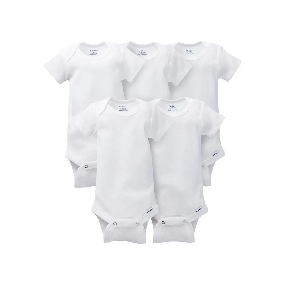 Baby's 5-Pack Short-Sleeve Onesies Bodysuits