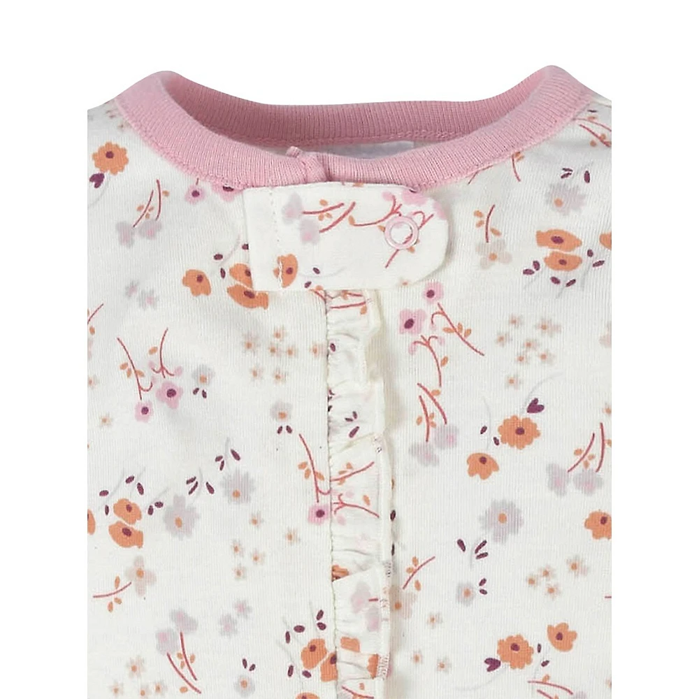 Baby Girl's Floral Sleep 'N Play Footie