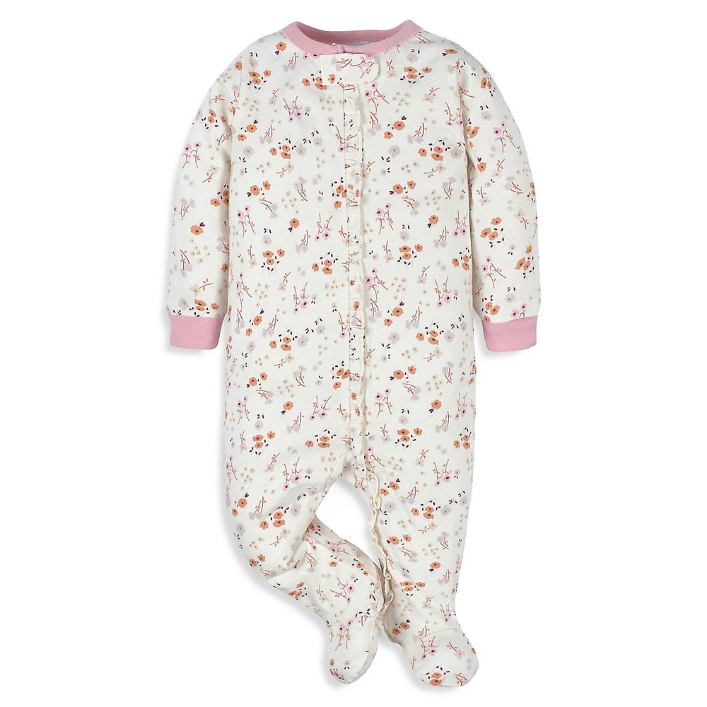 Baby Girl's Floral Sleep 'N Play Footie