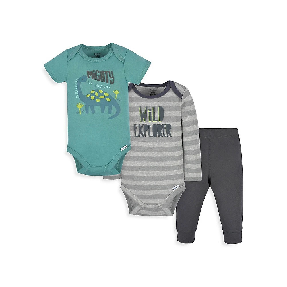 Baby's 3-Piece Take Me Home Dinosaur-Print Set