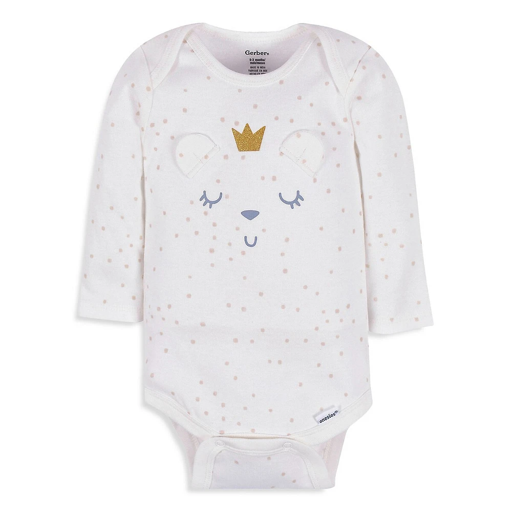 Baby Girl's 3-Pack Bear Fairy Onesies Bodysuits