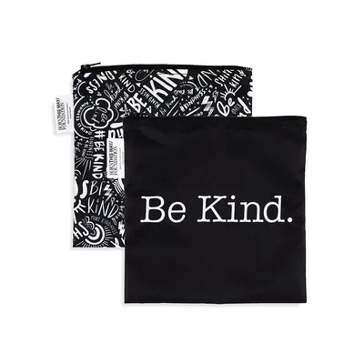 Born This Way Foundation By Bumkins 2-Pack Be Kind Large Reusable Snack Bags