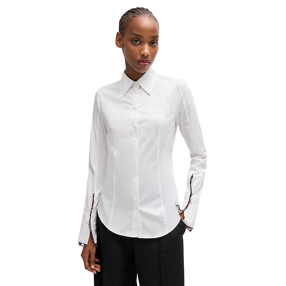 Hugo x Les Benjamins Slim-Fit Bead-Trim Blouse