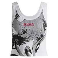 HUGO x Les Benjamins Swan-Print Tank