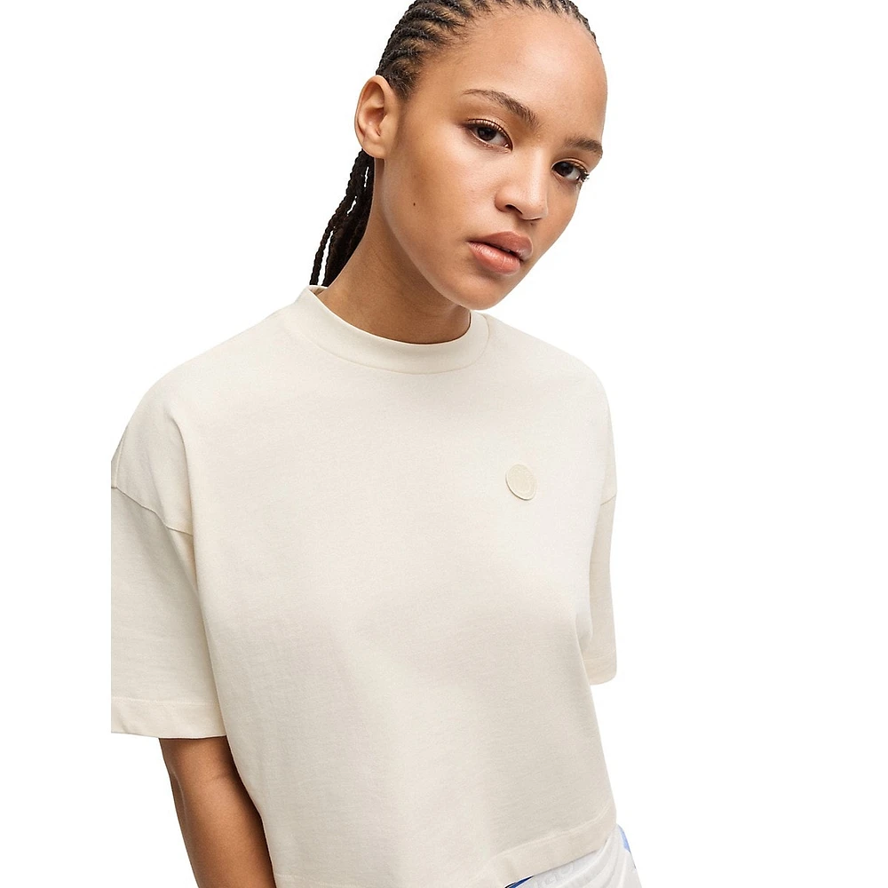 Logo Badge Boxy Crop T-Shirt