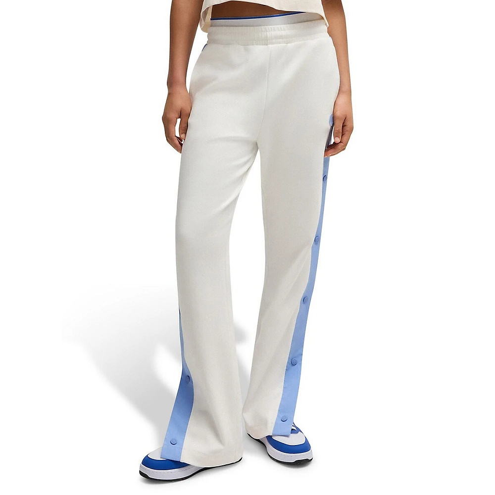 Stretch-Cotton Side-Tape Tracksuit Pants