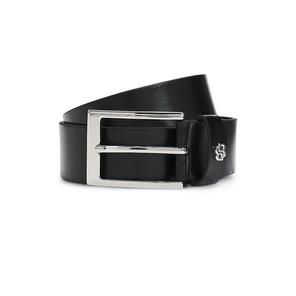 Double-B Monogram Keeper Leather Belt