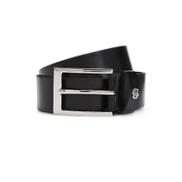 Double-B Monogram Keeper Leather Belt